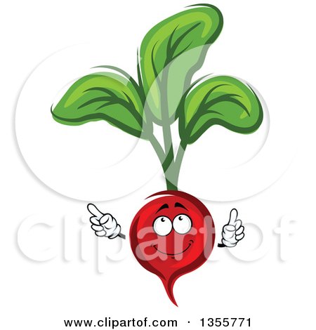 Clipart of a Cartoon Radish Character - Royalty Free Vector Illustration by Vector Tradition SM