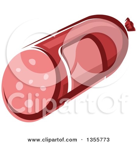 Clipart of a Cartoon Salami or Sausage - Royalty Free Vector Illustration by Vector Tradition SM