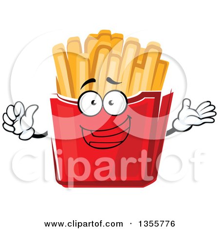 Clipart of a Cartoon French Fries Character - Royalty Free Vector Illustration by Vector Tradition SM