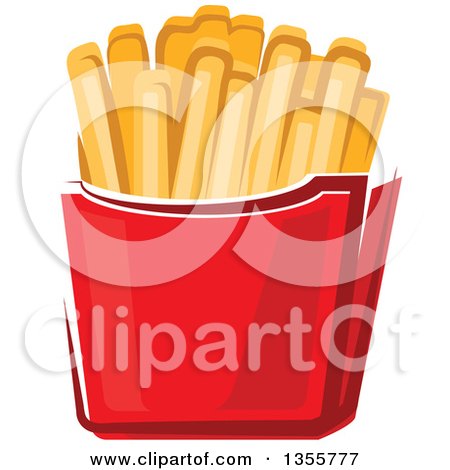 Clipart of Cartoon French Fries - Royalty Free Vector Illustration by Vector Tradition SM
