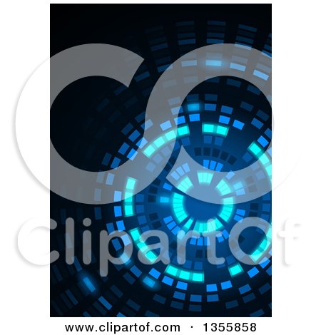 Clipart of a Background of an Abstract Circle of Blue Lights - Royalty Free Vector Illustration by dero