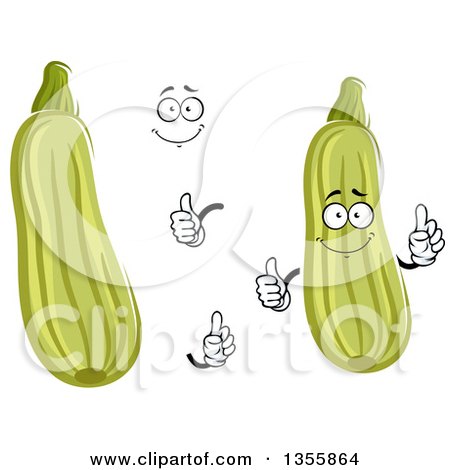 Clipart of a Cartoon Face, Hands and Zucchini - Royalty Free Vector Illustration by Vector Tradition SM