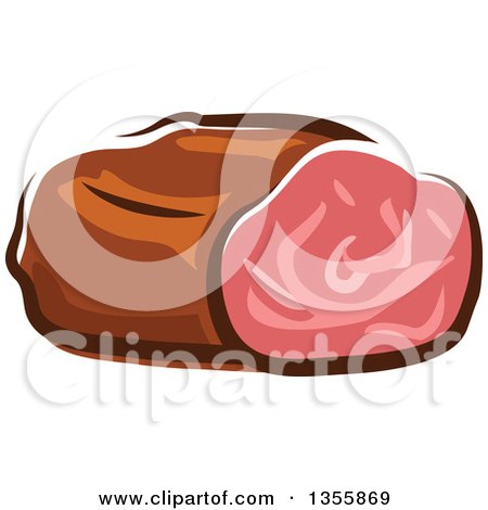 Clipart of a Cartoon Roast Beef - Royalty Free Vector Illustration by Vector Tradition SM