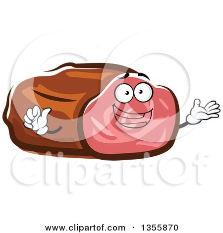 Clipart of a Cartoon Roast Beef Character - Royalty Free Vector Illustration by Vector Tradition SM