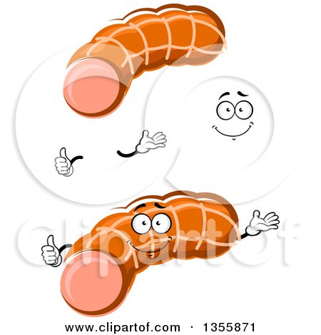 Clipart of a Cartoon Face, Hands and Hams - Royalty Free Vector Illustration by Vector Tradition SM