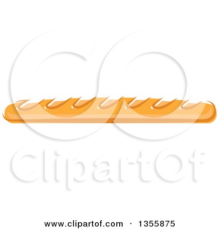 Clipart of a Cartoon Baguette Bread Loaf - Royalty Free Vector Illustration by Vector Tradition SM