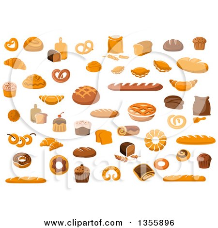 Clipart of Baking Ingredients and Goods - Royalty Free Vector Illustration by Vector Tradition SM
