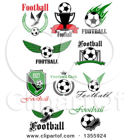 Clipart of Soccer Sports Designs with Text - Royalty Free Vector Illustration by Vector Tradition SM