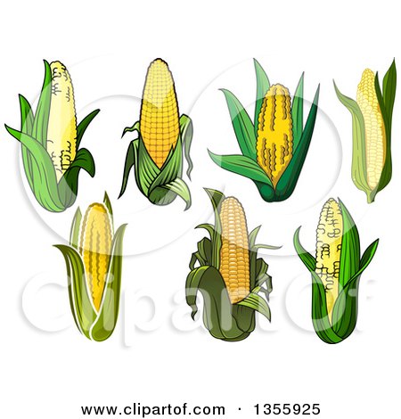 Clipart of Cartoon Corn - Royalty Free Vector Illustration by Vector Tradition SM