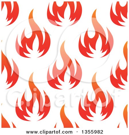 Clipart of a Seamless Pattern Background of Gradient Flames - Royalty Free Vector Illustration by Vector Tradition SM