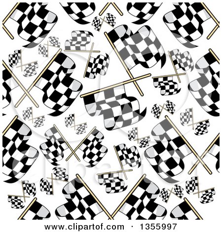 Clipart of a Seamless Background Patterned of Racing Flags - Royalty Free Vector Illustration by Vector Tradition SM