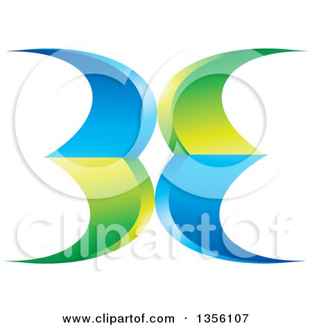 Clipart of a Green and Blue Abstract Icon - Royalty Free Vector Illustration by Lal Perera
