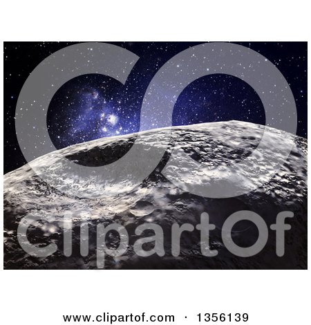 Clipart of a 3d Closeup of an Asteroid in Outer Space - Royalty Free Illustration by Mopic