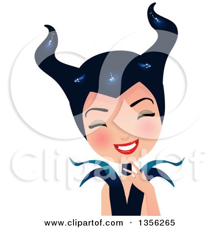 Clipart of a Maleficent Witch Giggling - Royalty Free Vector Illustration by Melisende Vector