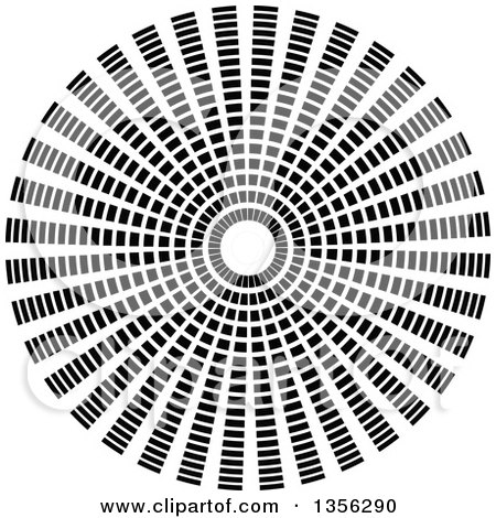 Clipart of a Black and White Circle Vortex Tunnel or Circle - Royalty Free Vector Illustration by dero