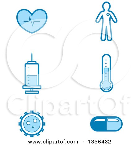 Clipart of Blue Medical Icons - Royalty Free Vector Illustration by Cory Thoman