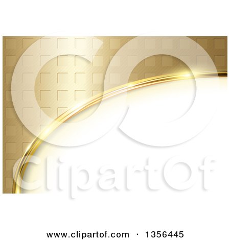 Clipart of a Background of a Partial Oval Frame with Gold Tiles - Royalty Free Vector Illustration by dero