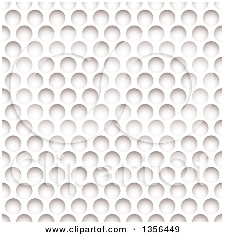 Clipart of a Background of White Paper with Holes and Shadows Resembling a Golf Ball Texture - Royalty Free Vector Illustration by michaeltravers