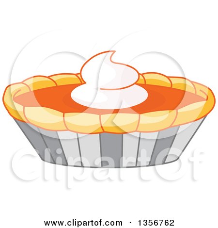 Clipart of a Thanksgiving Pumpkin Pie - Royalty Free Vector Illustration by Pushkin
