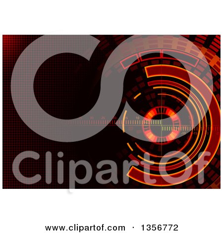 Clipart of a Red and Black Target Background - Royalty Free Vector Illustration by dero