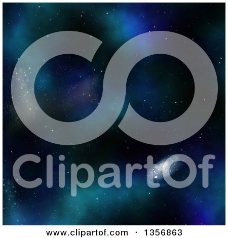 Clipart of a Nebula and Galaxy Outer Space Background - Royalty Free Illustration by KJ Pargeter