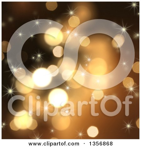 Clipart of a Background of Glitter Bokeh Lights and Sparkles - Royalty Free Illustration by KJ Pargeter
