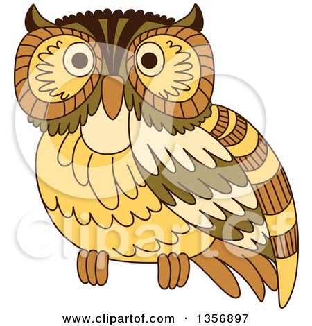 Clipart of a Brown Owl - Royalty Free Vector Illustration by Vector Tradition SM