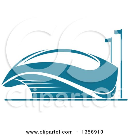 Clipart of a Teal Sports Stadium Arena Building - Royalty Free Vector Illustration by Vector Tradition SM