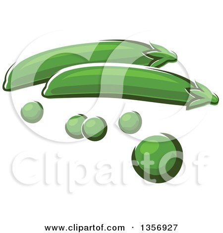 Clipart of Cartoon Peas and Pods - Royalty Free Vector Illustration by Vector Tradition SM