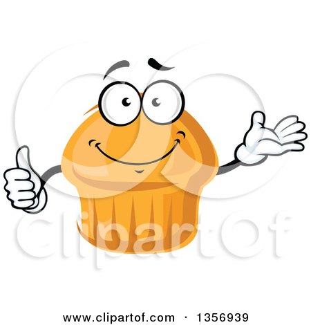 Clipart of a Cartoon Muffin Character Giving a Thumb up - Royalty Free Vector Illustration by Vector Tradition SM