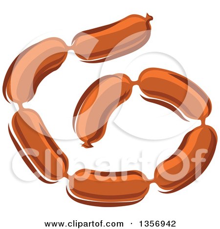 Clipart of Cartoon Sausage Links - Royalty Free Vector Illustration by Vector Tradition SM
