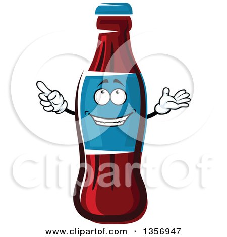Clipart of a Cartoon Soda Bottle Character - Royalty Free Vector Illustration by Vector Tradition SM