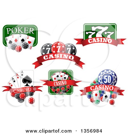 Clipart of Casino Designs - Royalty Free Vector Illustration by Vector Tradition SM