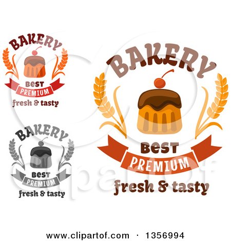 Clipart of Cake and Bakery Text Designs - Royalty Free Vector Illustration by Vector Tradition SM