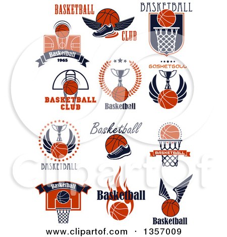 Clipart of Basketball Sports Designs with Text - Royalty Free Vector Illustration by Vector Tradition SM