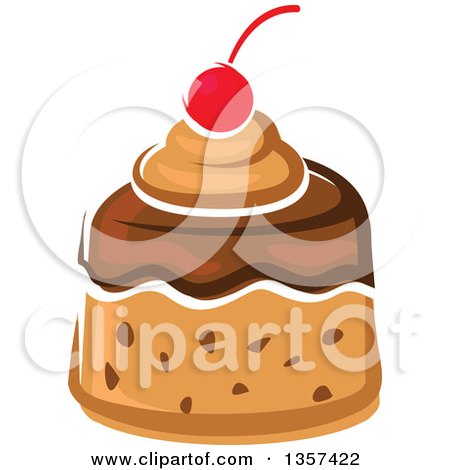 Clipart of a Cartoon Caramel Pudding Dessert - Royalty Free Vector Illustration by Vector Tradition SM