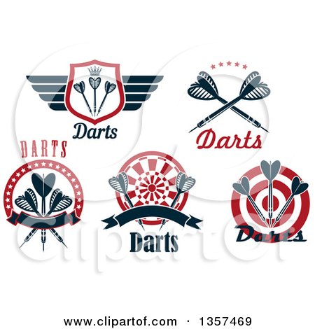 Clipart of Darts Sports Designs with Text - Royalty Free Vector Illustration by Vector Tradition SM