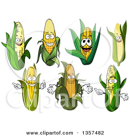 Clipart of Corn Characters - Royalty Free Vector Illustration by Vector Tradition SM
