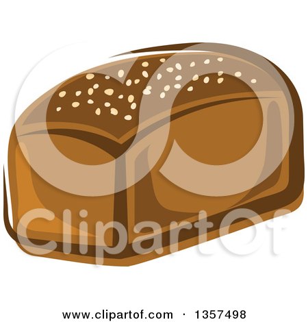 Clipart of a Cartoon Rye Bread Loaf - Royalty Free Vector Illustration by Vector Tradition SM
