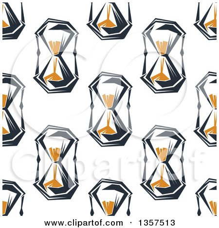 Clipart of a Seamless Pattern Background of Hourglasses - Royalty Free Vector Illustration by Vector Tradition SM