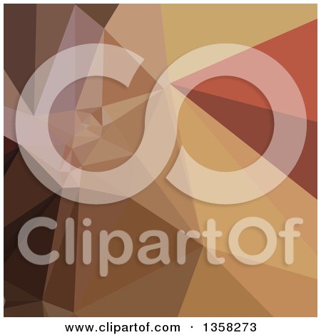 Clipart of an Antique Brass Brown Low Poly Abstract Geometric Background - Royalty Free Vector Illustration by patrimonio