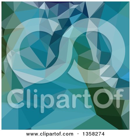 Clipart of a Bright Turquoise Blue Low Poly Abstract Geometric Background - Royalty Free Vector Illustration by patrimonio