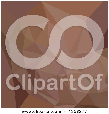 Clipart of a Caput Mortuum Brown Low Poly Abstract Geometric Background - Royalty Free Vector Illustration by patrimonio