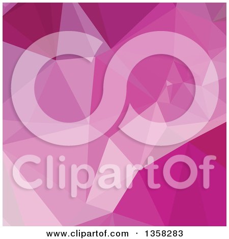 Clipart of a Fashion Fuchsia Pink Low Poly Abstract Geometric Background - Royalty Free Vector Illustration by patrimonio