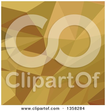Clipart of a Goldenrod Yellow Low Poly Abstract Geometric Background - Royalty Free Vector Illustration by patrimonio