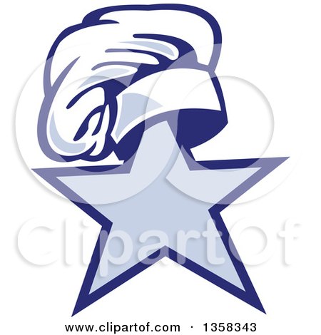 Clipart of a Retro Toque Chef Hat on Top of a Star - Royalty Free Vector Illustration by patrimonio