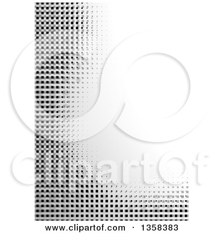 Clipart of a Background of Gray and Black Squares or Pixels with White Text Space - Royalty Free Vector Illustration by dero