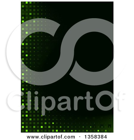 Clipart of a Background of Green Lights and Tiles with Black Text Space - Royalty Free Vector Illustration by dero
