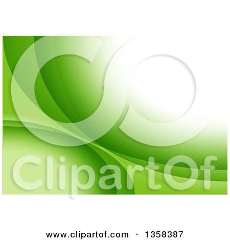 Clipart of a Green Background with Waves and Text Space - Royalty Free Vector Illustration by dero