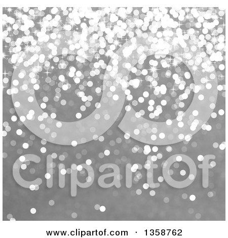 Clipart of a Silver Glitter Christmas Background - Royalty Free Illustration by KJ Pargeter